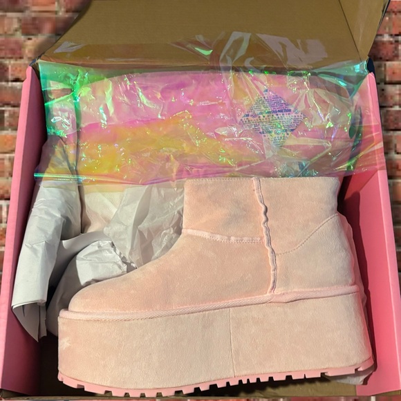 NIB Pink Platform Boots Sugar Thrillz Size 10 - Picture 2 of 4